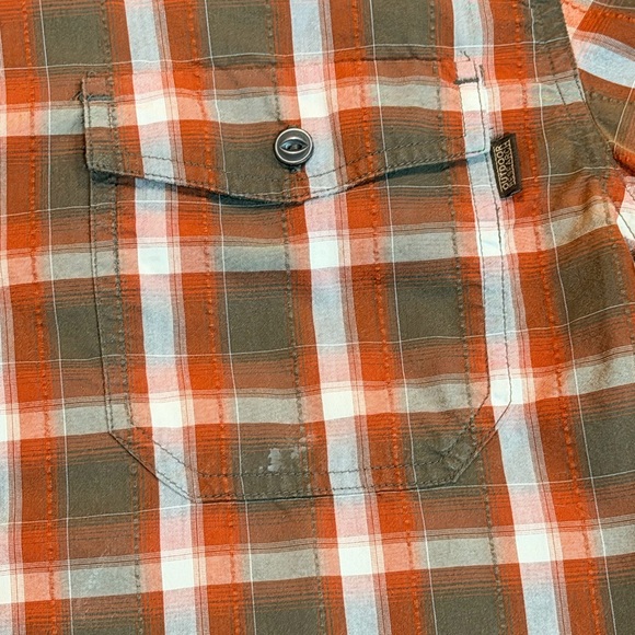 Outdoor Research Shirt Medium Brown Plaid Short Sleeve - Picture 5 of 6